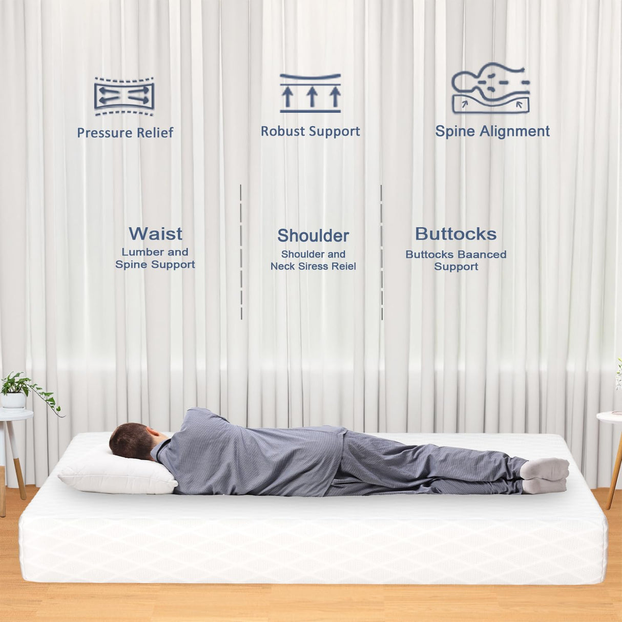 LIYIH Queen Size Mattress,10 Inch Queen Mattress,Guest Room Mattresses,Improves Sleep and Reduces Back Pain, CertiPUR-US Certified【New Version】 LIYIH