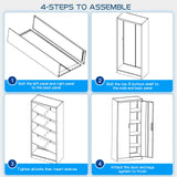 Maemttes 72" Metal Storage Cabinet with Doors and Shelves, Tall Garage Cabinets Lockable File Cabinet, Heavy-Duty Locker Cabinet Tool Cabinets for Garage, Office, Home, Kitchen (Black) Maemttes