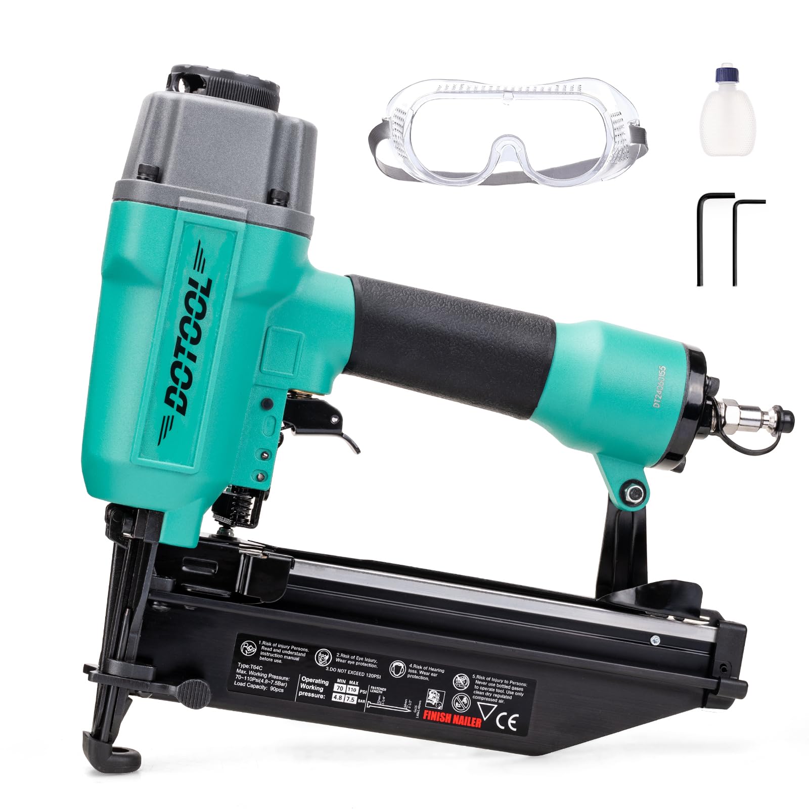 DOTOOL Finish Nailer 16GA 1-inch to 2-1/2-inch Finish Nails Pneumatic Nail Gun with Tool-Free Depth Adjust - WoodArtSupply