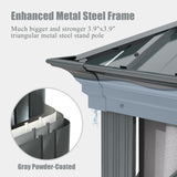 Domi 10x12FT Outdoor Gazebo, Hardtop Gazebo with Galvanized Steel Double Roof, Metal Gazebos with Drainage System Patio Pergola for Patio Deck Backyard,Curtain and Netting,Gray domi outdoor living