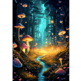 Ycydilirab Enchanted Glow Forest Diamond Painting for Adults-Diamond Art for Adult Beginners,Mushroom Gem Painting Crafts for Adults Home Wall Decor,DIY 5D Gem Art Perfect for Relaxation 12x16inch Ycydilirab