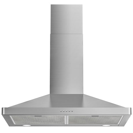 FIREGAS Wall Mount Range Hood 30 inch, 400 CFM Stainless Steel Stove Vent Hood with 3 Speed Exhaust Fan, Ducted/Ductless Convertible Duct kitchen hood, LED Lights, Push Button, Charcoal Filters FIREGAS