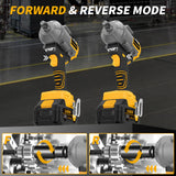 Qudodo 1000N.m 1/2" Impact Gun, 740ft-lbs 21V Cordless Impact Wrench with 2 x 4.0Ah Batteries 5 x Sockets, Power High Torque Pistolas llave De Impacto for Truck Car Mower Home Qudodo