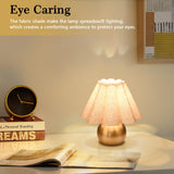 Ziqqeelam Gold Small Bedside Table Lamp for Bedroom, Brass Gold Bedroom Lamps for Nightstand, Cute Mini Table Lamps for Small Spaces with Scalloped Shade for Bedroom, Living Room, Kids Dorm Ziqqeelam