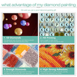 Sanjee Diamond Painting Kits for Adults, Giraffe Diamond Art Kits for Beginner, 5D DIY Round Full Drill Diamond Dots Paintings Diamond Painting for Home Wall Decoration Gift, 12x16inch Sanjee