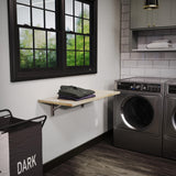 StoreYourBoard Wall Mounted Work Bench, Folding Wall Desk, Solid Hardwood Floating Desk and Laundry Table, 40 in. x 18 in. Folding Work Table, Stainless Steel Brackets Hold 200 lbs StoreYourBoard