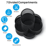 Pen Holder for Desk, Rotating Pencil Holder, Cup Holder for Desk Office, Pen Organizer in Black Topwey