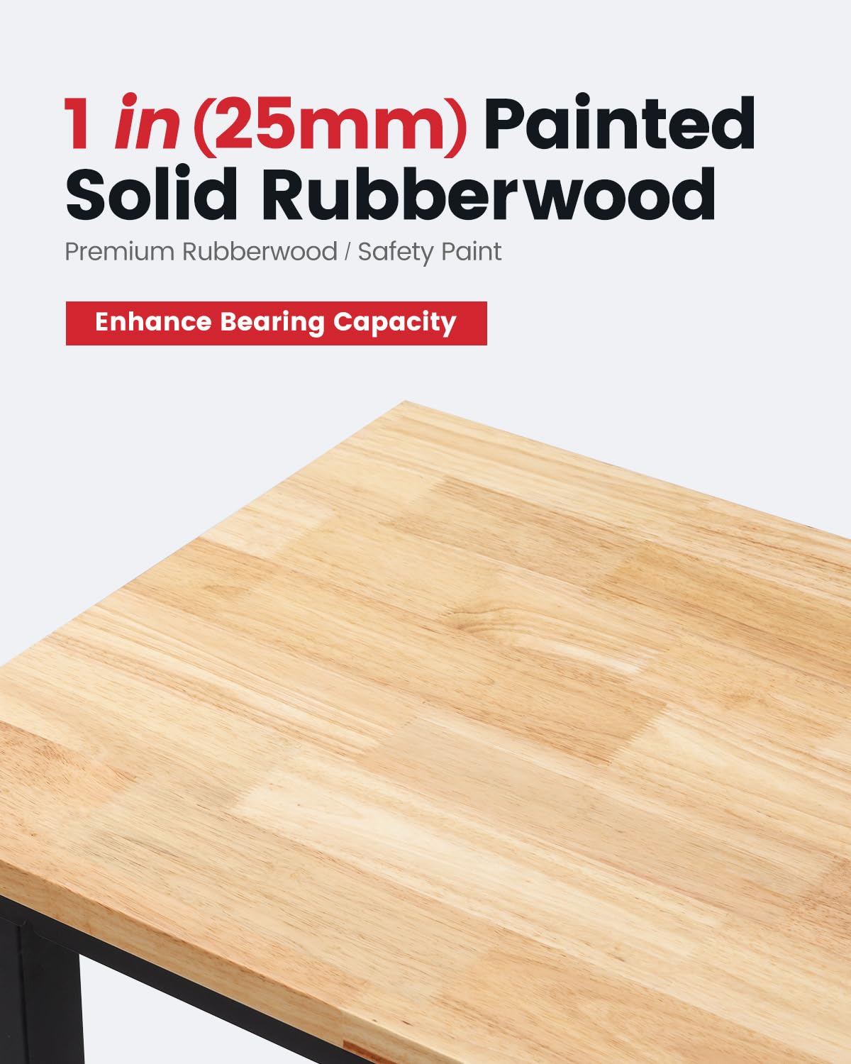 ENJOYWOOD Work Bench 60 Inch Work Table for Garage Heavy Duty Rubberwood Tabletop Workbench for Woodworking Shop Home Office Electronic Cutting Wood ENJOYWOOD