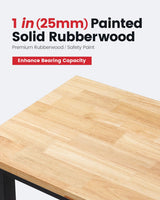 ENJOYWOOD Work Bench 60 Inch Work Table for Garage Heavy Duty Rubberwood Tabletop Workbench for Woodworking Shop Home Office Electronic Cutting Wood ENJOYWOOD