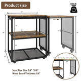 Natwind Large Printer Stand with Storage Shelves,Extendable Home Craft Table,Home Office Organization Desk, Versatile Table for Home Office, Kitchen, Study Room, Living Room (Retro) Natwind