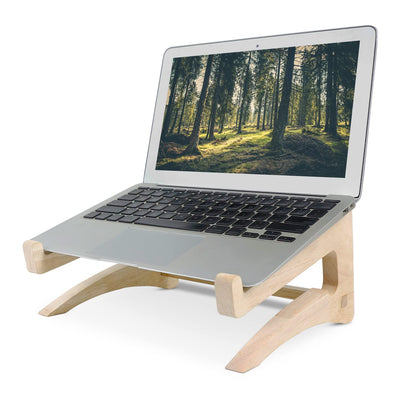 UI U & I Laptop Stand, Wooden Laptop Stand, Detachable Wooden Notebook Holder Mount Stand for Desk, 11-14inch Compatible with Apple MacBook Air Mac Pro, HP, DELL, Acer, Toshiba, Surface, Leno - WoodArtSupply