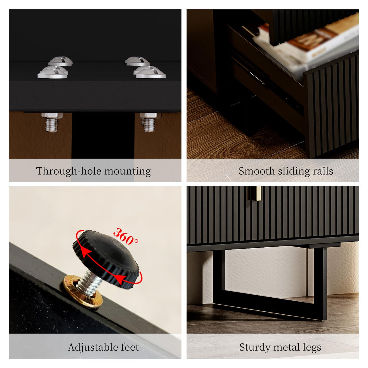 Chrangmay Modern Chest of Drawers with 9 Drawers,Deep Drawers,Clothes Organizer,Large Storage Cabinet for Living Room, Bedroom,Hallway,with Anti-Tipping Device,Matte Black Chrangmay