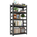 Book Shelf, 5 Tier Metal Wide Bookshelves, Adjustable Modern Book Shelves, Narrow Book Shelving for Small Spaces, Tall Decorative Bookshelf for Home Office/Living Room/Library (35.4"W*15.8"D*72"H) Notmise
