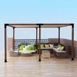 Meruzy Pergola Bracket Kit,3-Way Stainless Steel Pergola Elevated Wood Stand T Brackets & Post Base Brackets for 4" x 4" (Actual 3.5" x 3.5") Wood Beams Lumber Meruzy