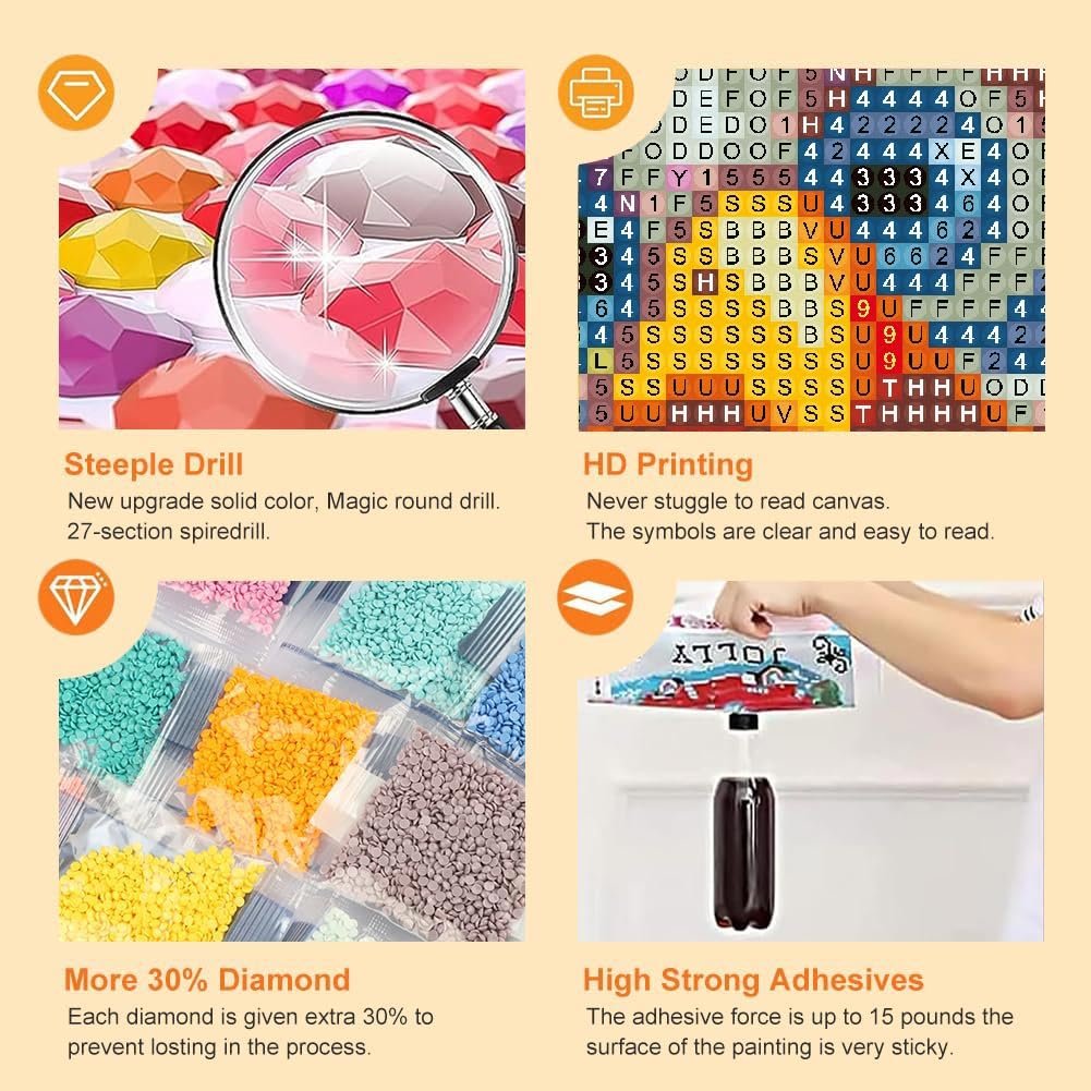 askkqtx Chicken Diamond Art Kits for Adults, Flowers Diamond Painting Kits for Beginners, DIY 5D Full Drill Crystal Rhinestone Funny Gem Art Craft Home Decor 14x14 Inch askkqtx