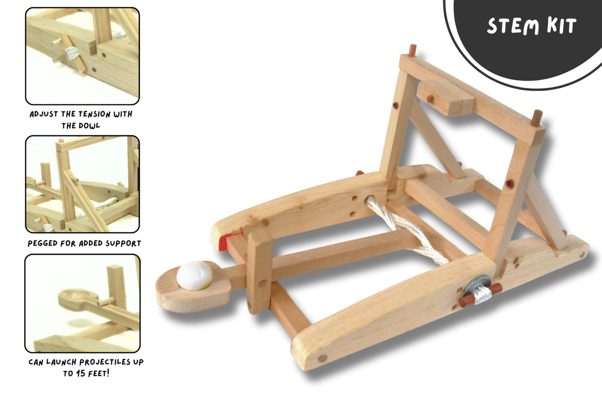 PATHFINDERS STEM Kit – Medieval Catapult kit| Trebuchet Science Kits for Kids Age 8-10 10-14 | stem Kits for Kids Age 12-14 Physics Toys | Kids Engineering kit | Learning Resource Pathfinders