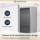 Keonjinn Small Medicine Cabinet 14 x 18 Inch, Assembly Needed, Bathroom Medicine Cabinets Mirror, Lightweight, Adjustable Shelves, Wall Mount or Recessed, Tempered Glass Keonjinn