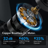 52 Inch Ceiling Fans with Lights and Remote, Black Ceiling Fan with 5 Blades, 6 Speed Reversible DC Motor, 3CCT Dimmable LED, Modern Design for Bedroom, Living room & Covered Outdoor,Includes Downrod Rayqueen