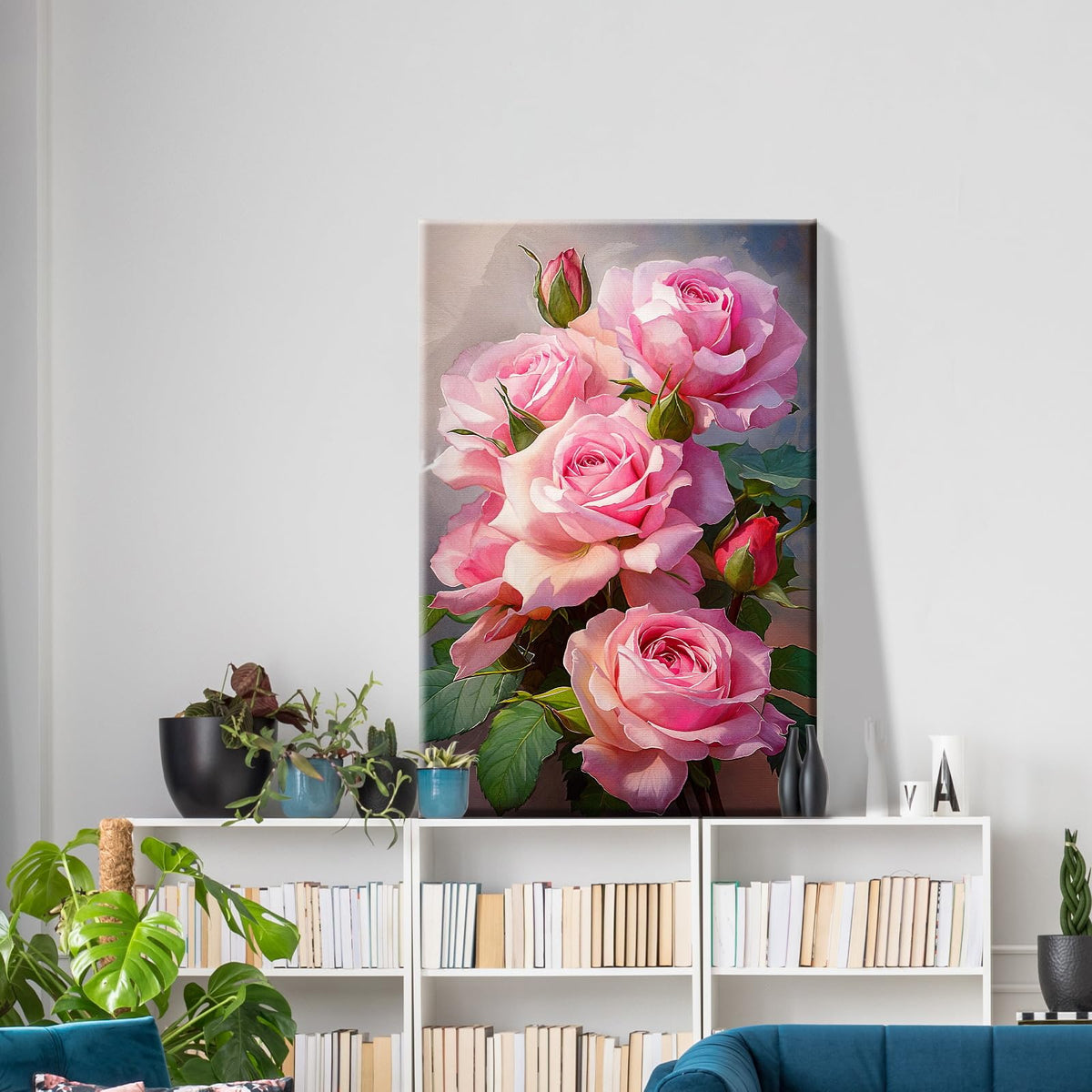 ATDMS Paint by Numbers Kit for Adults with Frame Flowers Paint by Numbers Kit with Easel DIY Adult Paint by Number Kits on Canvas Framed Floral Oil Painting Kits for Home Wall Decor 8x12 Inch ATDMS