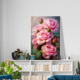 ATDMS Paint by Numbers Kit for Adults with Frame Flowers Paint by Numbers Kit with Easel DIY Adult Paint by Number Kits on Canvas Framed Floral Oil Painting Kits for Home Wall Decor 8x12 Inch ATDMS