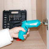 X-YEAH Small Electric Screwdriver, 3.7V Rechargeable Cordless Screwdriver with LED Light, Electric Screwdriver Kit Includes 45pcs Bit Set, USB Charging Cable, Carrying Case X-YEAH