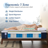 DIGLANT 14Inch Hybrid Soft Medium Plush Memory Foam Mattress, Queen Size with 7-Zone Pocket Springs, CertiPUR-US Certified DH DIGLANT HOME