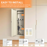 Zevemomo 53'' Tall Wall Safe, Gun Cabinets for Rifles and Shotguns with 2 Removable Shelves and Adjustable Gun Rack, in Wall Gun Safe between Studs for Gun, Money, Beige Zevemomo