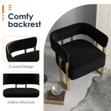 AODAILIHB Mid Century Sherpa Boucle Accent Chair Set of 2, Modern Upholstered Armchair Black Bucket Chair Comfy Side Chair Arm Chairs for Living Room, Office, Club, Reading Nook (2, Black) AODAILIHB