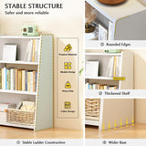 IOTXY Wooden Extendable Shelf Bookcase - 3-Tier Ladder Low Short Bookshelf for Small Space or Corner, Dark Walnut, L IOTXY
