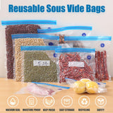 Sous Vide Bags,15pcs Large Size 11.8x13.4in/30x34cm Reusable Vacuum Sealer Bags,BPA Free Zipper Bag,4 Sealing Clips, for Food and 3D Printer Filament Storage YIMIKE