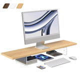 LA QUEENIE Monitor Stand Riser,Wood & Acrylic Computer Monitor Stand with LED Light,Desk Accessories Desktop Organizer Stand for Computer,Laptop,Printer,PC & TV Screen Riser LA QUEENIE