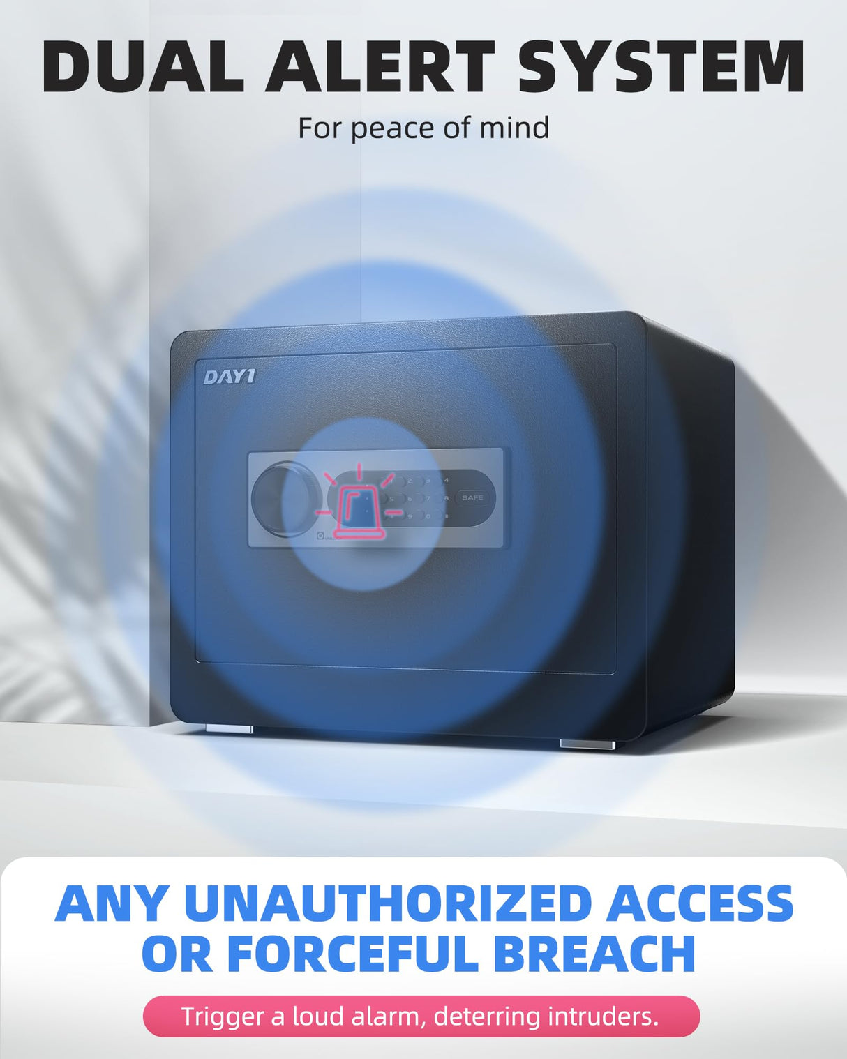 DAYI Safe Box, 1.4 Cubic Feet Home Safe with Fireproof Waterproof Bag, Security Safe Box for Money Cash Valuables, Digital Electronic Keypad, Dual Alarm System, Removable Shelf - D-35 DAYI