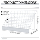 Queekay 6 Tier Wire Countertop Rack Comic Book Rack Wide Tabletop Display Magazine for Book Brochure Literature Greeting Card Shelf Holder Stand (White) Queekay