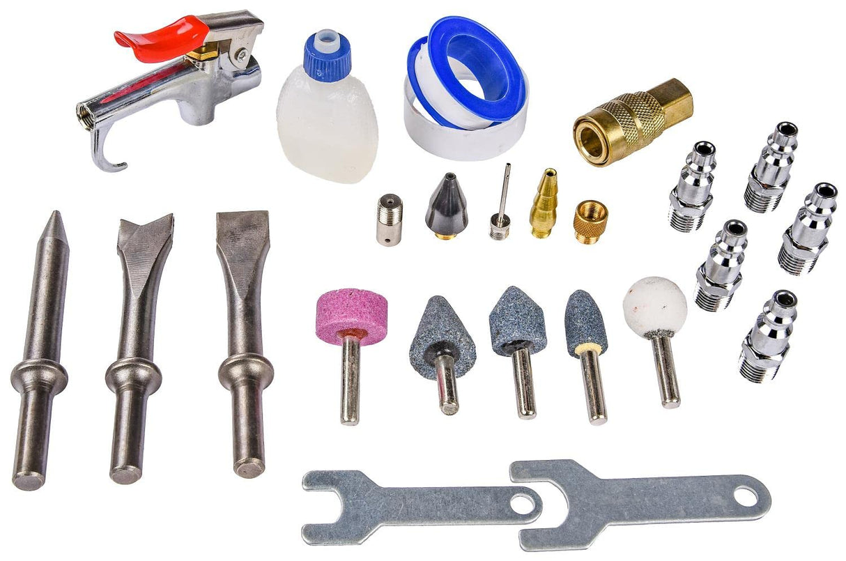 JEGS 81151 Air Tool Kit Includes Impact Wrench Ratchet Wrench Hammer Die Grinder JEGS