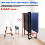 Table Tennis Table Mid-Size 9ft, Foldable Ping Pong Table Top Full Size with 2 Paddles, 2 Balls, 1 Net & 4 Wheels, Folding Table Tennis for Indoor & Outdoor, Quick Assembly to Support Multiplayer GYMFLEX