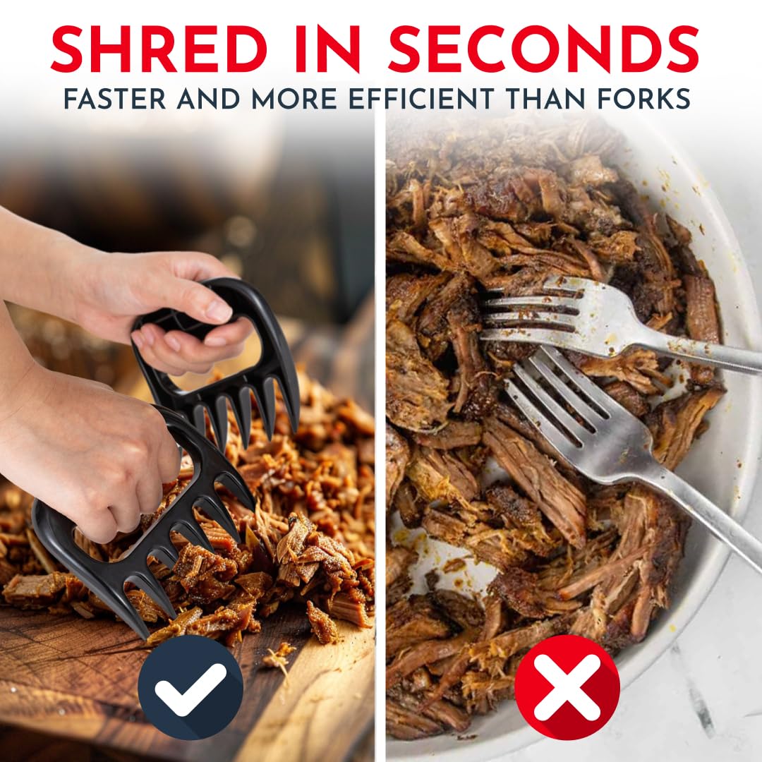 Culinary Couture Black Meat Shredder Claws - Bear Claws for Shredding Meat - Claws for Pulled Pork, Chicken Shredder Tool - Perfect for BBQ Gifts Culinary Couture