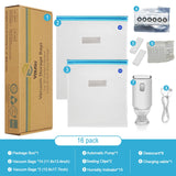 YOUSU Filament Storage Bags Vacuum Kit, Cleaning Drying Sealed 16 Bags with Two Sizes for 3D Printer Filament with Automatic Pumps/Desiccants/Humidity Indicator Cards/Clips Yousu