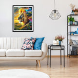 MOGTAA Lion Diamond Art Kits for Adults, 5D Full Drill Diamond Painting Kits for Adults Beginners, DIY Landscape Round Diamond Dots for Adults, Gem Art for Home Decor 12 X 16Inch MOGTAA