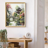 VNUIEHG Paint Your Passion Premium Paint-by-Numbers Kit for Artists, Chinese Traditional Landscape Garden, 40x50cm, Without Frame VNUIEHG