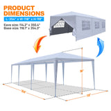 SereneLifeHome Pop Up Canopy Tent - 10x30 Portable Commercial Instant Shelter Foldable/Collapsible Sun Shade Waterproof Tent w/ 8 Walls - 8 Sand Bag, 8 Stake & Ropes White (SLTET30NG) SereneLife