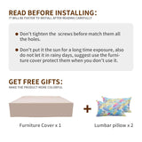 Valita 7 Piece Outdoor PE Wicker Furniture Set, Patio Black Rattan Sectional Sofa Couch with Washable Khaki Cushions… Valita