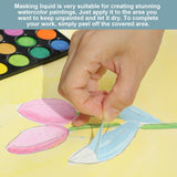 Masking Fluid Pen for Watercolor Painting and Various Art Projects,Watercolor Masking Fluid,100ml Art Masking Fluid,Artists Watercolor Medium,Masking Fluid Pen,Blue Liquid Pigment Drawing Gum JOFOOK