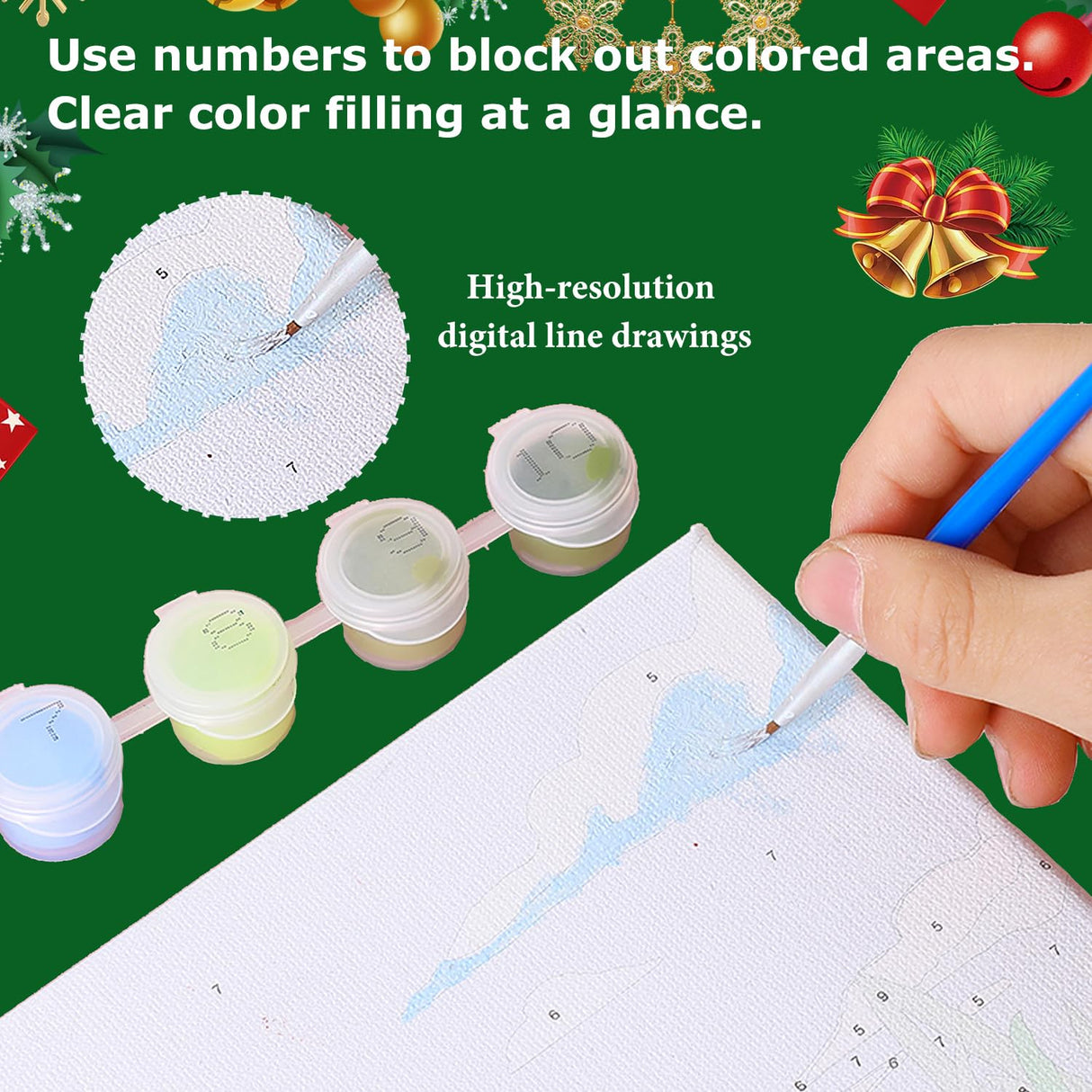 Christmas Paint by Numbers for Adults Framed, Gnome Paint by Numbers Kit for Adults with Easel, Easy Crafts Painting by Number for Gift Home Decor 9.84x9.84 in hkejoi