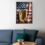 CEOVR Baseball Diamond Painting Kits for Adults, American Flag Diamond Art Dots 5D Full Drill DIY Gem Art for Beginner, Adult Crafts Kits Arts and Crafts, Wall Decor for Home Office 12x16in CEOVR