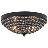 Sheenkarion Modern Black Flush Mount Crystal Ceiling Light,2-Light Crystal Chandelier Ceiling Lighting for Bedroom Living Room Closet Kitchen,Hallway Light Fixtures with Sparkling Crystal Metal Shade Sheenkarion