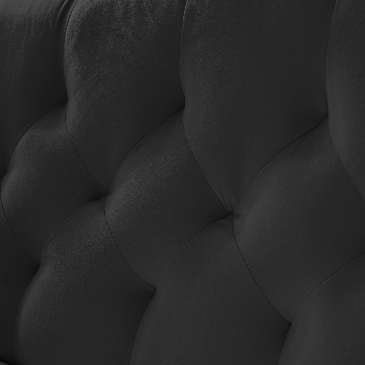 hansones 55-Inch Modern Velvet Loveseat Sofa with Gold Metal Legs & Side Pockets, Tufted Backrest, Perfect for Living Room, Bedroom, or Office (Black) hansones