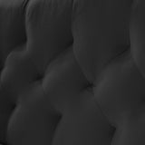 hansones 55-Inch Modern Velvet Loveseat Sofa with Gold Metal Legs & Side Pockets, Tufted Backrest, Perfect for Living Room, Bedroom, or Office (Black) hansones