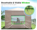 Quictent 8 x 8 ft Privacy Pop up Canopy Tent with Sidewalls, Instant Gazebo Canopy Shelter Enclosed Portable, Mesh Windows & Waterproof (Tan) Quictent