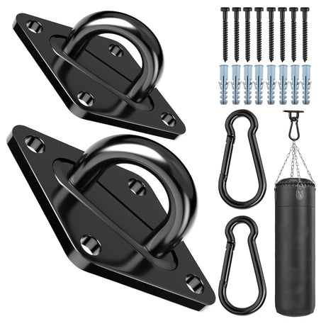 Morzejar 1700 lb Capacity Hammock Hanging Kit Heavy Duty Hammock Hooks for Swing Hanging Brackets, M10 Black Rust-Resistant Swing Hook Hardware for Indoor/Outdoor - Ceiling Wall Hooks (20PCS) Morzejar