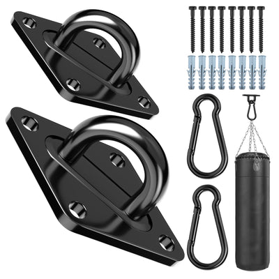 Morzejar 1700 lb Capacity Hammock Hanging Kit Heavy Duty Hammock Hooks for Swing Hanging Brackets, M10 Black Rust-Resistant Swing Hook Hardware for Indoor/Outdoor - Ceiling Wall Hooks (20PCS)
